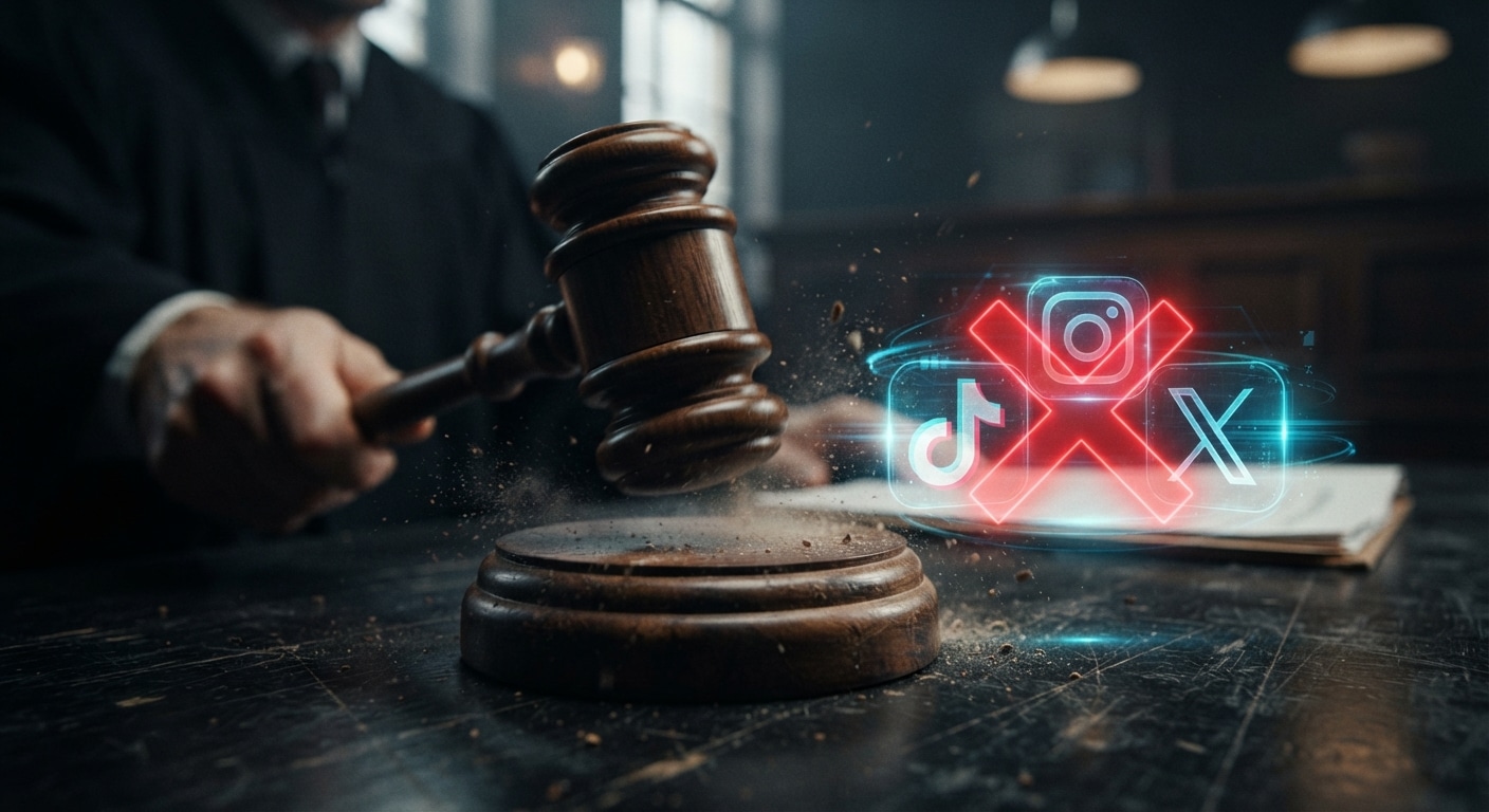 visuel-marteau-de-tribunal-avec-logos-differents-reseaux-sociaux-barres